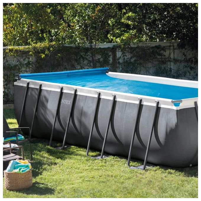 Intex Rullo Per Copertura Solare per Piscine 274-488 cm Alluminio e PVC Grigio