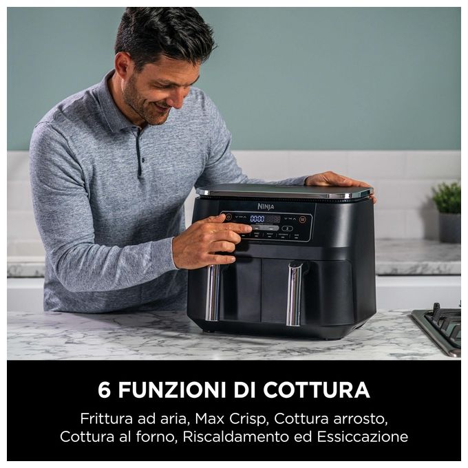 Ninja AF300 Friggitrice ad Aria Calda 7.6 Litri 1690W Nero