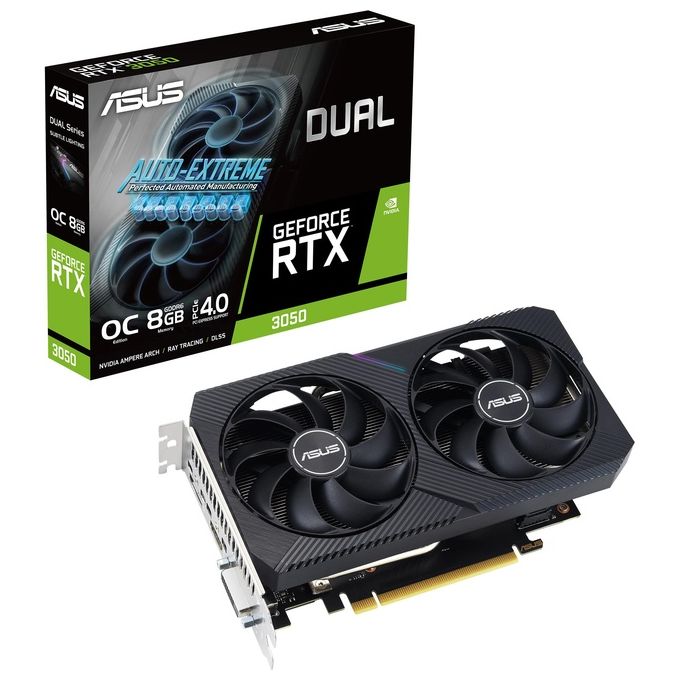 ASUS Dual NVIDIA GeForce RTX 3050 V2 OC Edition Scheda Grafica, 8 GB GDDR6 128-bit 14 Gbps PCIE 4.0, GPU Tweak III, DUAL-RTX3050-O8G-V2