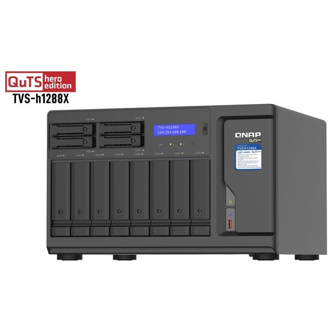 Qnap TVS-h1288X Nas Tower Collegamento Ethernet Lan Nero