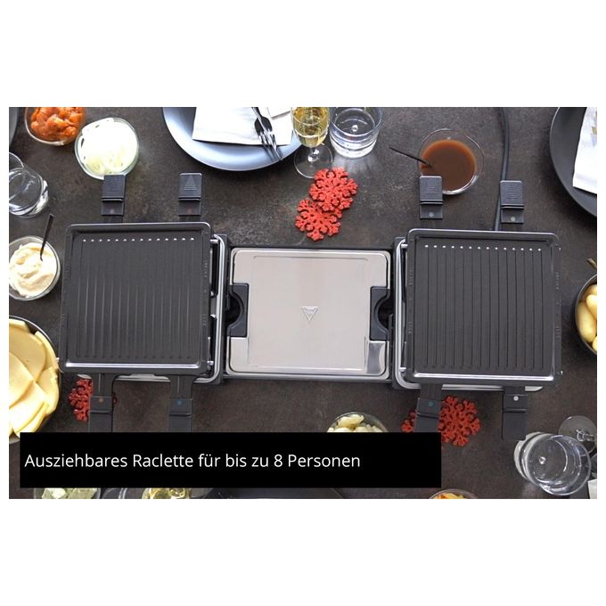 Unold Raclette Estensibile 8 Persone Nero Modello 48755 per Cucine Moderne