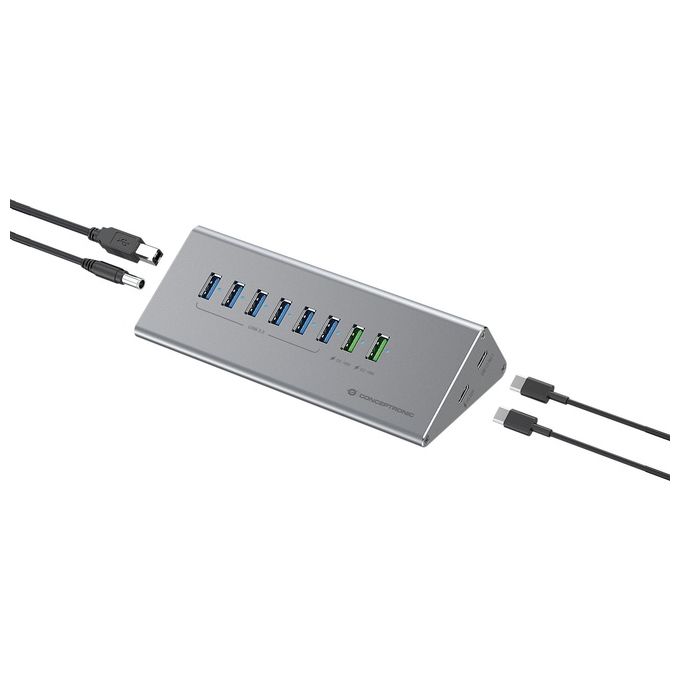 Conceptronic Hub di Interfaccia USB 3.2 Gen 1 Type-B 5000 Mbit-s Grigio