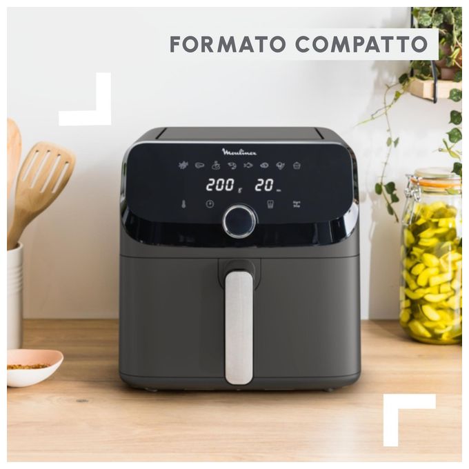 Moulinex EZ855HF0 Easy Fry Mega Friggitrice ad Aria Capacita' Extra-Large 7.5 Litri nera