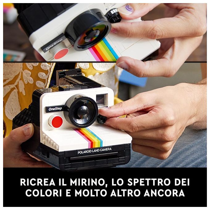 LEGO Ideas Fotocamera Polaroid OneStep SX-70 21345 Modellismo da Costruire per Adulti, Regali Creativi, Oggetti da Collezione