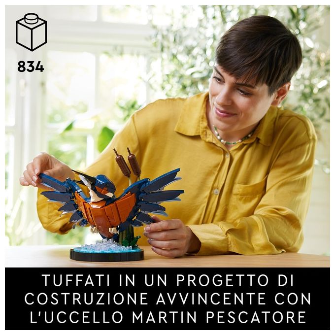 LEGO Icons 10331 Martin Pescatore, Kit di Modellismo per Adulti, Idea Regalo per Arredamento Casa o Ufficio, Hobby Creativo