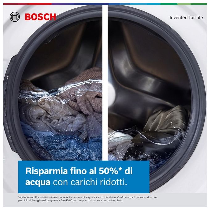 Bosch WUU28T29II Serie 6 Lavatrice Frontale 9 Kg 1400 rpm Classe A ActiveWater Plus EcoSilence Drive (85x60x60 cm) colore Bianco