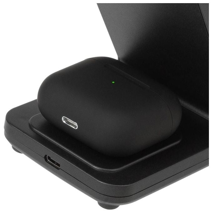 Rivacase VA4916 WH3 Caricatore Wireless 3 in 1 Ricarica 3 Dispositivi Contemporaneamente Certificato Qi 15W Nero