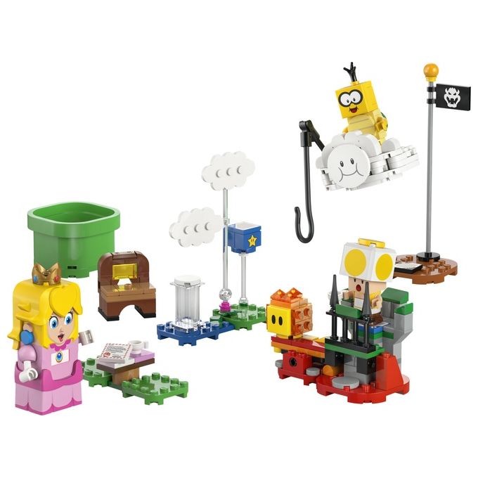 Lego Super Mario Avventure di Peach Interattiva Giocattolo con 4 Personaggi Nintendo tra cui la Principessa e un Toad Giallo