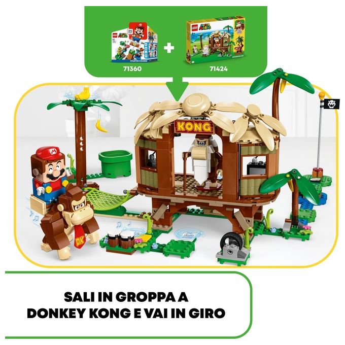 LEGO Super Mario 71424 Pack di Espansione Casa sull'Albero di Donkey Kong, Giochi per Bambini e Bambine 8+ con 2 Personaggi