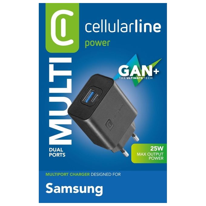 Cellular Line Dual Super Fast Charger 25W Caricabatterie Usb