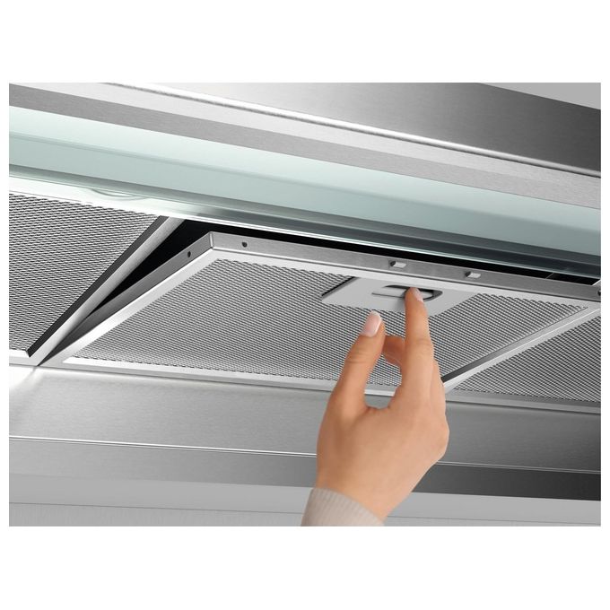 AEG DPE4941M Cappa Integrata Estraibile Classe energetica C 3 Velocita' Installabile in Modalita' Filtrante e Aspirante 90 cm Inox