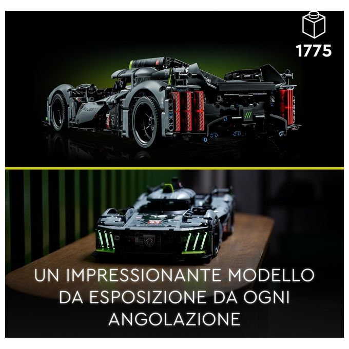 LEGO Technic 42156 PEUGEOT 9X8 24H Le Mans Hybrid Hypercar, Modellino di Auto da Corsa per Adulti Scala 1:10, Set da Collezione