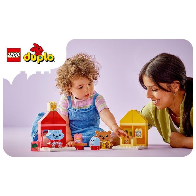 LEGO DUPLO 10414 Attivita' Quotidiane: Mangiare e Andare a Letto, Giochi per Bambini da 1.5 Anni in su con 4 Animali Giocattolo