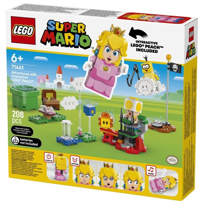 Lego Super Mario Avventure di Peach Interattiva Giocattolo con 4 Personaggi Nintendo tra cui la Principessa e un Toad Giallo