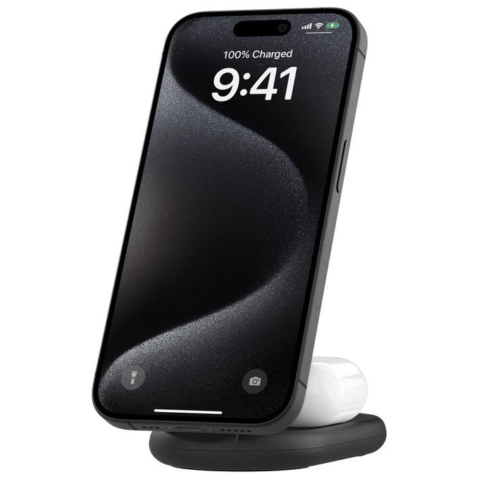 Belkin BOOST Caricabatteria Magnetico 15W 2in1  Alimentatore USB-C Nero