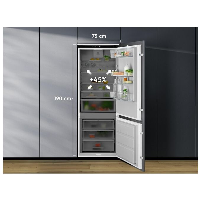 Electrolux KNR7TE75S Serie 700 Frigorifero Combinato da Incasso 376 L 188 cm Classe E 35 dB Total No Frost colore Bianco