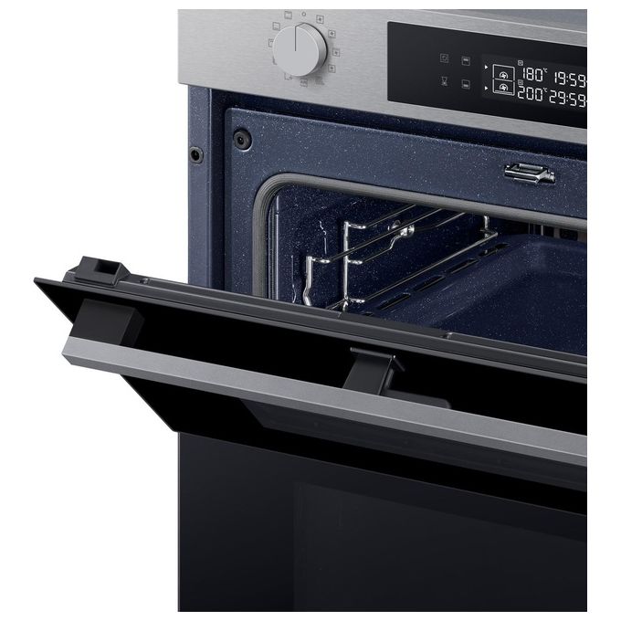 Samsung Dual Cook Flex NV7B45403BS Forno Elettrico Multifunzione con Grill da incasso a Vapore Capacita' 76 Litri Classe Energetica A Wi-Fi 59,5 cm Nero-Acciaio Inox