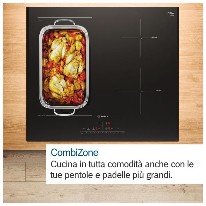 Bosch PVS83KHC1Z Serie 6 Piano cottura induzione cm. 80 vetroceramica nero