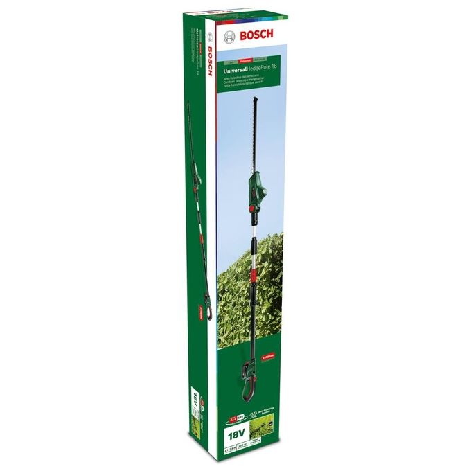 Bosch 06008B3000 UniversalHedgePole 18 Tagliasiepi telescopico a batteria 18 V 2,5 Ah Lama 43 cm Altezza regolabile 2,1-2,6 m colore Verde Nero
