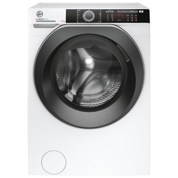 Hoover H-WASH 500 HWE410AMBS – Lavatrice a Carica Frontale 10 kg, 1400 rpm, Classe Energetica A, Motore Inverter con 9 Cicli Care, Funzione Vapore e Controllo Remoto Wi-Fi (85×60×59 cm), Colore Bianco