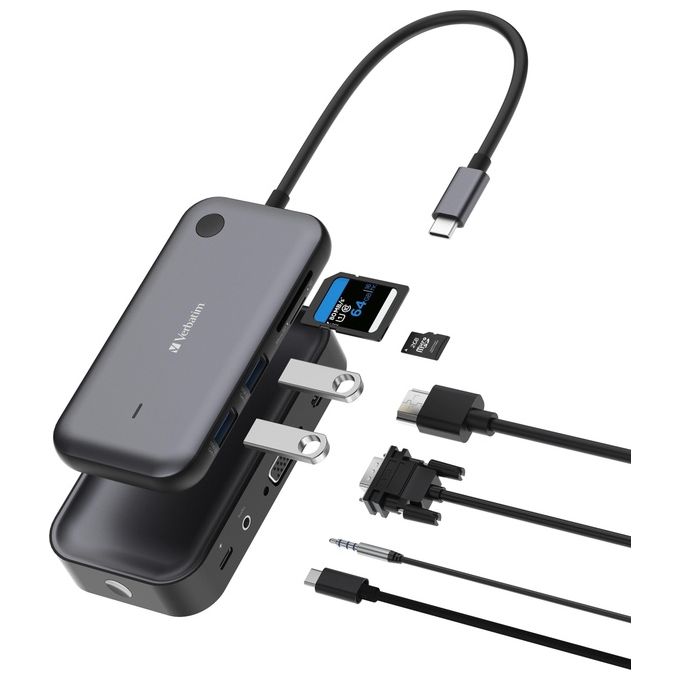Verbatim Share my Screen Adattatore per Display Wireless USB-C 1080P con Hub