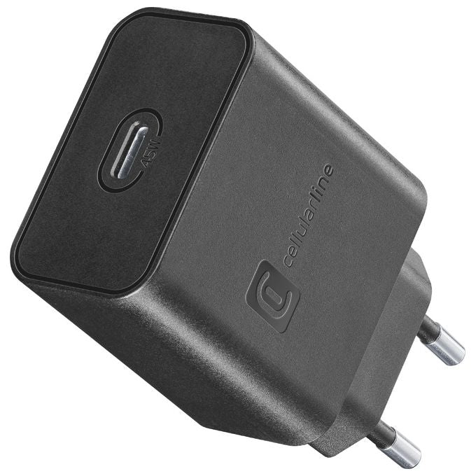 Cellular Line Super Fast Charger PD 45W Caricabatterie da Rete USB-C 45W Nero