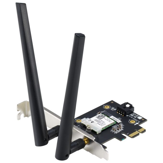 ASUS PCE-AX1800 Scheda di Rete Interna WiFi 6, 802.11 a-b-g-n-AC-AX, Bluetooth 5.2, Dual Band, 2 Antenne Esterne, Facile e Veloce Configurazione, Sicurezza di Rete WPA3, OFDMA e MU-Mimo, Nero