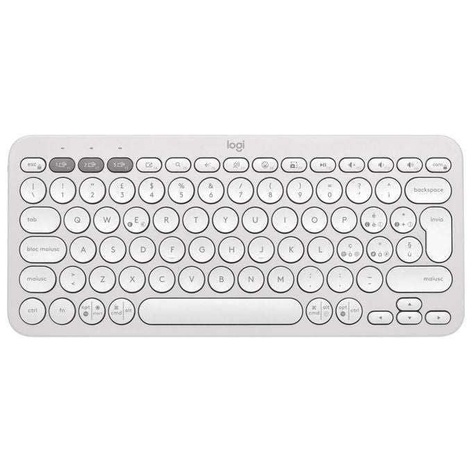 Logitech Pebble Keys 2 K380s Tastiera RF senza Fili  Bluetooth QWERTY Italiano Bianco