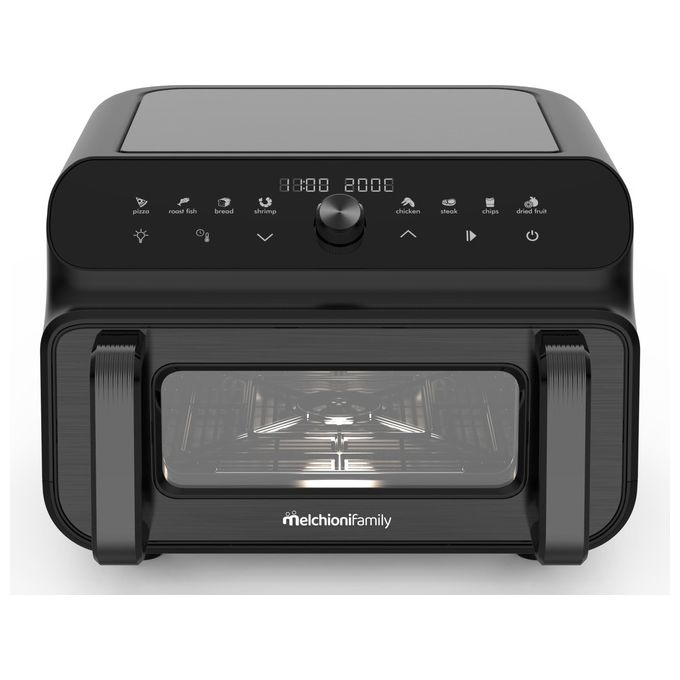 Melchioni Friggitrice ad Aria Capacita' 10 Litri Potenza 2000 Watt Timer e Temperatura Regolabile colore Nero