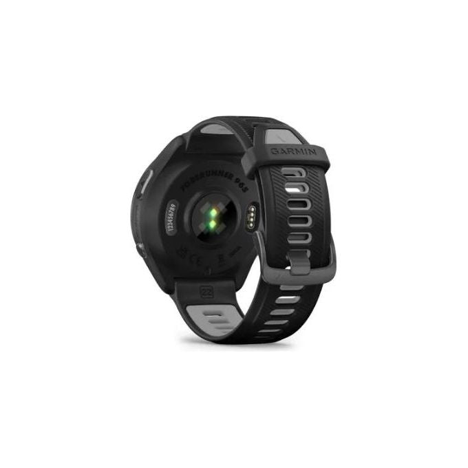 Garmin Forerunner 965 1.4'' Amoled GPS Sport Salute Notifiche Lunetta in titanio DLC grigio carbonio con cassa nera e cinturino in silicone nero-grigio polvere