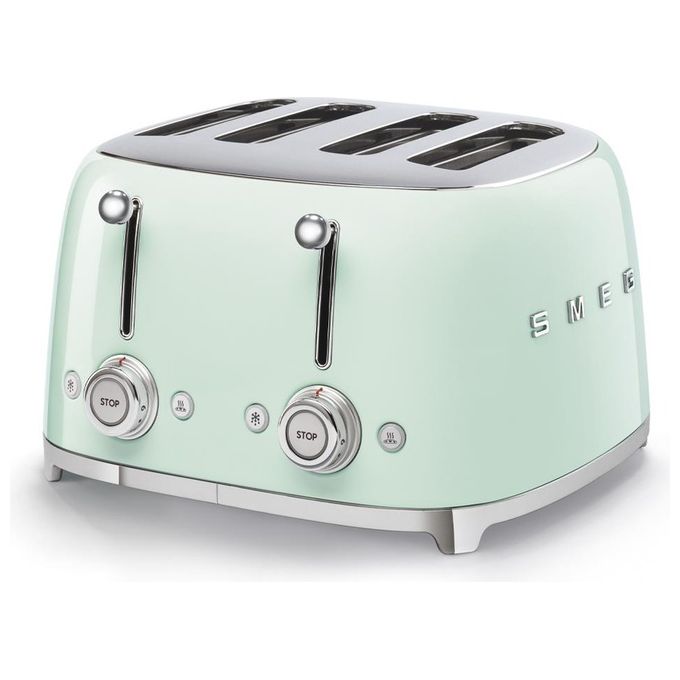 Smeg TSF03PGEU Estetica 50's Style Tostapane 4 Fette 6 Livelli di Doratura Verde Pastello