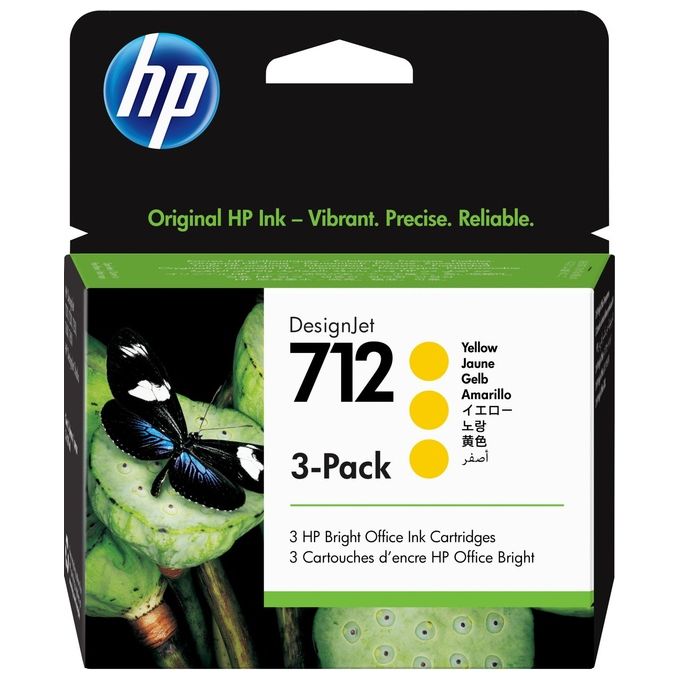 HP 712 Cartuccia Originale Giallo 3 Pezzi
