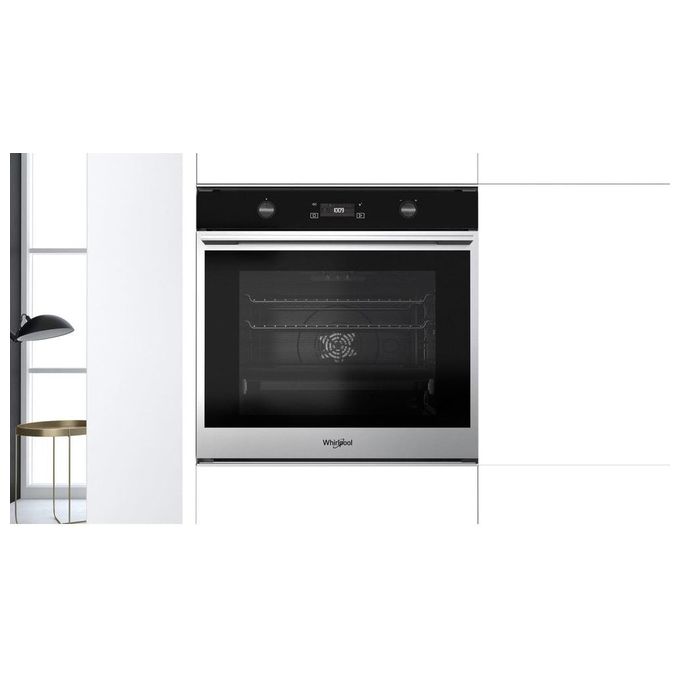 Whirlpool W7 OM5 4 H Forno Elettrico Multifunzione da Incasso Autopulente Capacita' 73 Litri Classe energetica A+ Tecnologia Sesto Senso Ready2cook Cook4 Cook3 StarClean 8 Funzioni 60 cm Acciaio Inox