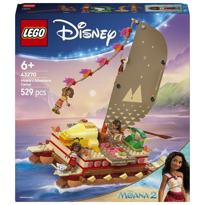 Lego Set 43270 La Canoa di Vaiana Disney Moana Avventura Creativa Gioco di Costruzione per Bambini e Collezionisti