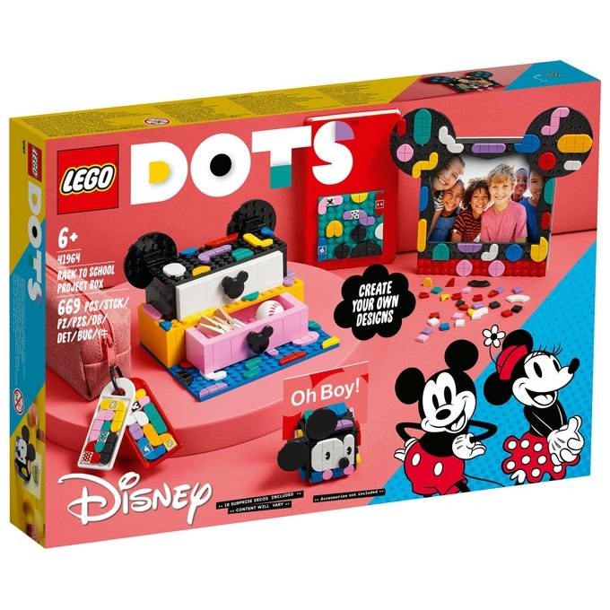 LEGO 41964 DOTS Il Kit Back to School di Topolino e Minnie Set Creativo con 669 Pezzi 10 Tessere Esclusive colore Multicolore