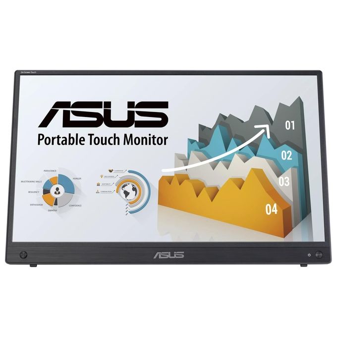 ASUS ZenScreen Touch MB16AMTR Monitor Portatile da 16'' pollici (156) IPS FHD (1920x1080) Batteria Integrata Mini-HDMI Tecnologia Anti-sfarfallio e Filtro Luci Blu Nero