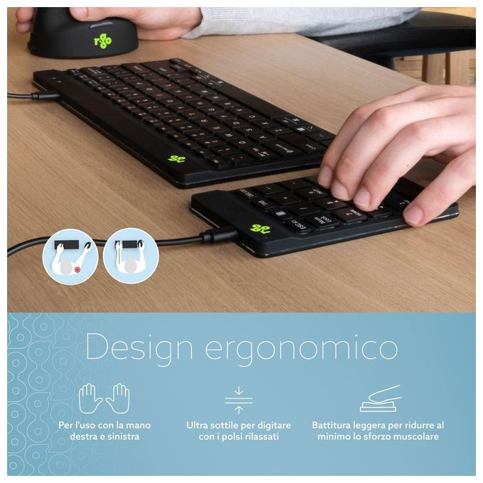 R-Go Tools RGOCONMWDBL Tastierino Numerico Universale USB Nero