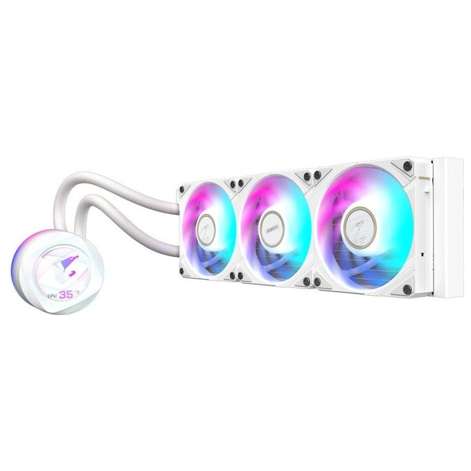GIGABYTE AORUS WATERFORCE X II 360 ICE Raffreddamento a liquido per CPU AIO - 3x ventole ARGB da 120 mm LCD a colori DAISY-CHAIN compatibile con Intel LGA 1851 e AMD AM5