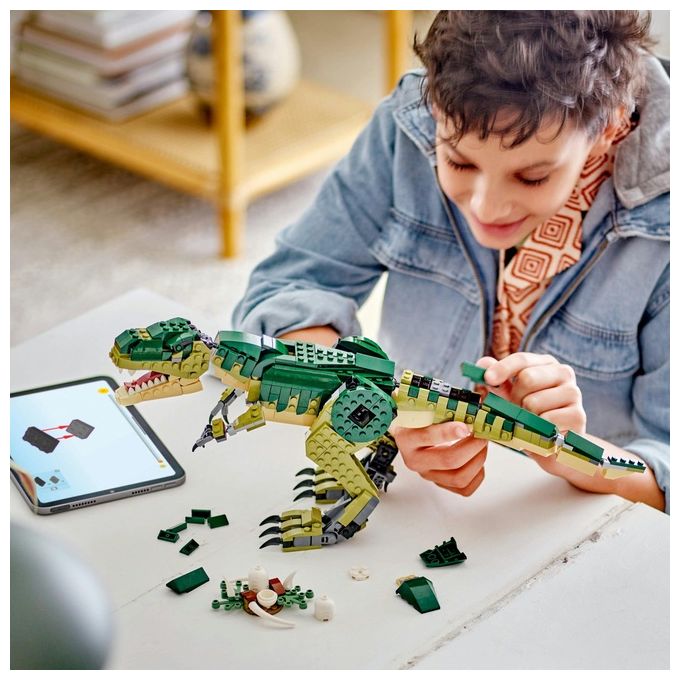 LEGO Creator 3 in 1 T. Rex Dinosauro Giocattolo Trasformabile in 3 Modellini Snodabili come Triceratopo e Pterodattilo Giochi per Bambini e Bambine da 9 Anni Idea Regalo di Compleanno 31151