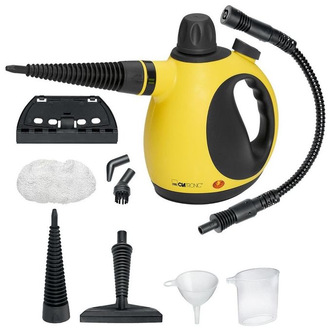 Clatronic DR 3653 Pulitore a Vapore 1050W 250 Milliliters 44 Decibel 18-10 Steel Giallo-Nero