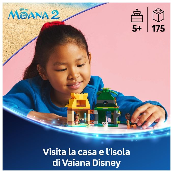 LEGO Set Disney Moana Divertimento sull'Isola di Vaiana 43260 Blocchi Creativi per Bambini e Appassionati di Costruzioni
