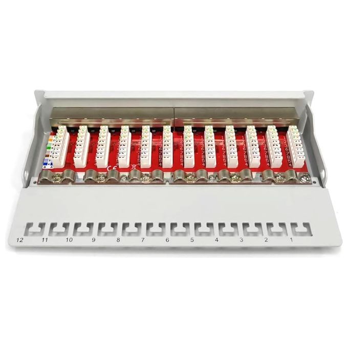 Digitus DN-91612SD-EA-G Patch Panel Cat 6A Classe EA 12 Porte Schermato 360° Grigio