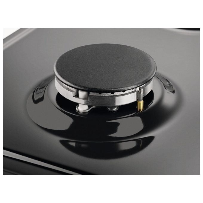 Electrolux PN750RUV Serie 300 Piano cottura a gas 75 cm 5 fuochi Wok Bruciatore Tripla Corona Sicurgas colore Nero Ghisa