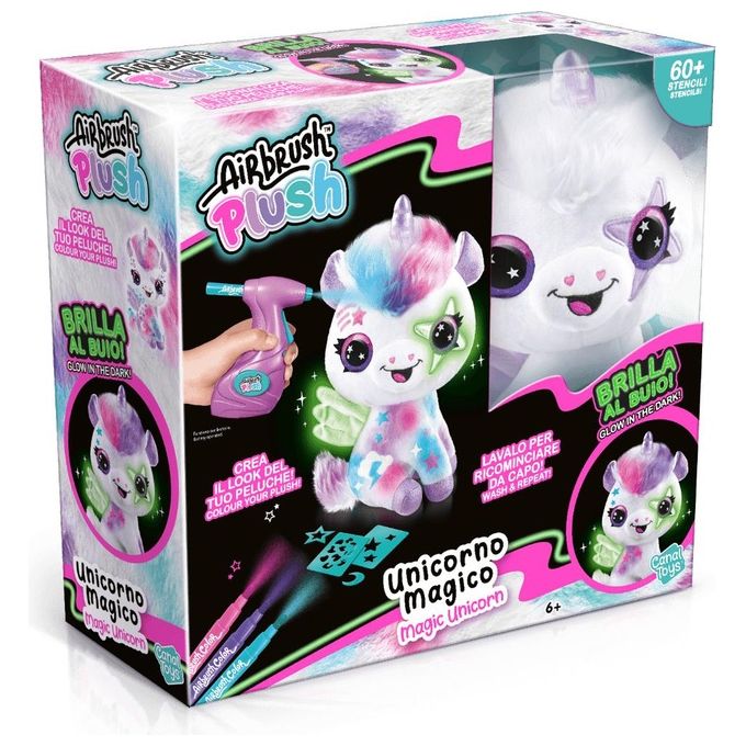 Rocco Giocattoli Peluche Airbrush Plush Magic Unicorn