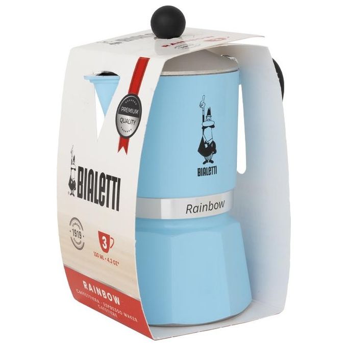 Bialetti Rainbow Moka 3 Tazze Azzurra