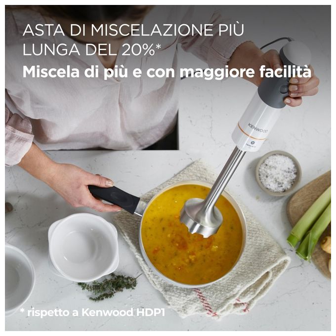 Kenwood frullatore ad immersione triblade xl hbm40306wh 850w grigio e bianco