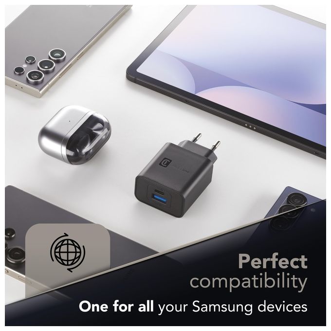 Cellular Line Dual Super Fast Charger 25W Caricabatterie Usb