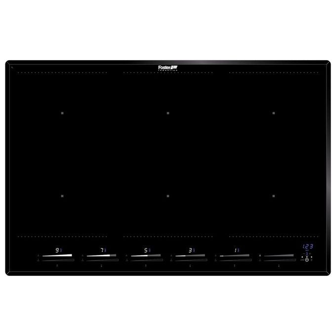 Foster 7383 645 Serie KE Induction Piano Cottura a Induzione in Vetroceramica 6 Zone 9 Livelli di potenza Zona Bridge Touch Control PowerBoost 77 cm Nero