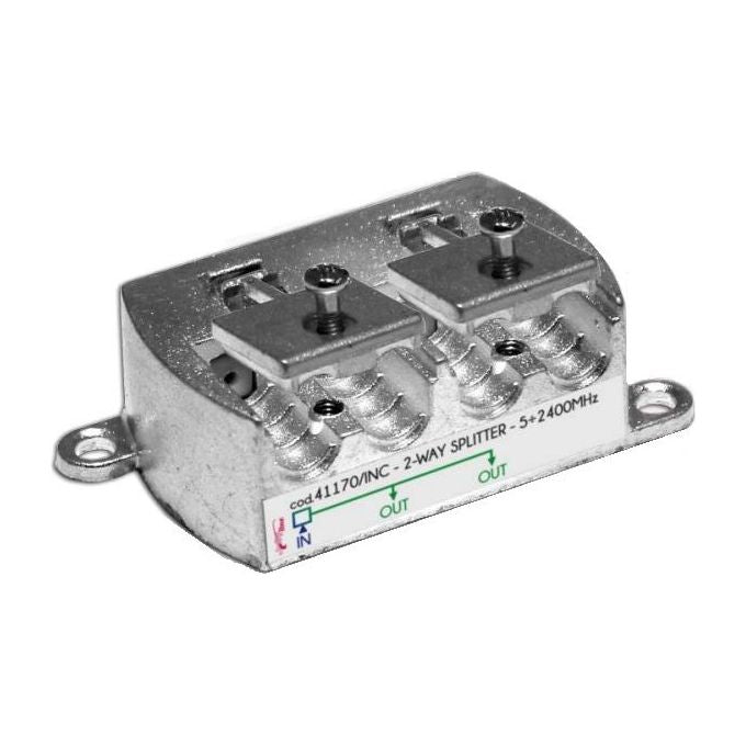 G.b.s. Elettronica Partitore da Muro PI-2 2 Uscite Partitore da Incasso in Metallo 2 Uscite