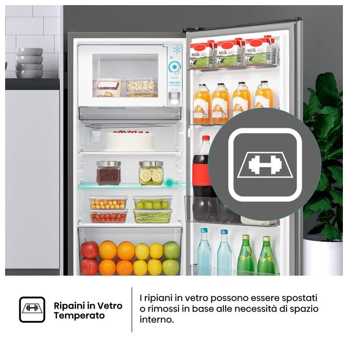Hisense RR198D4ADE Frigorifero Mono Splitporta Statico Capacita' 151 Litri Classe E con Congelatore colore Argento